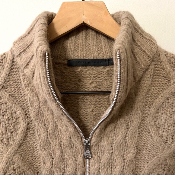 Jenni Kayne Cable Half Zip Sweater In Clove Wool Alpaca - Picture 6 of 15
